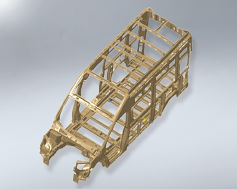 Secure vehicle body with pyramid stabile structure